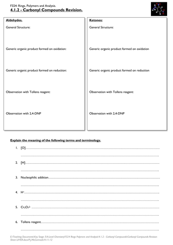 Revision of Carbonyl Compounds Notes