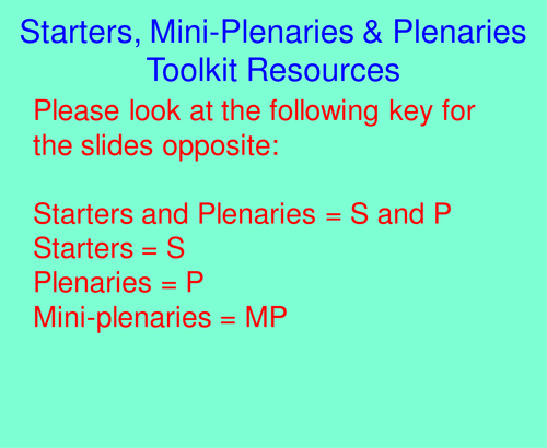 Starters to engage pupils
