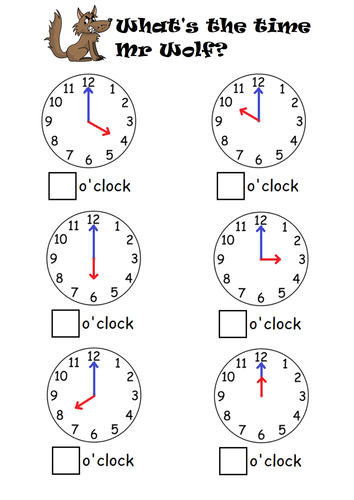 Telling The Time To O Clock Half Past