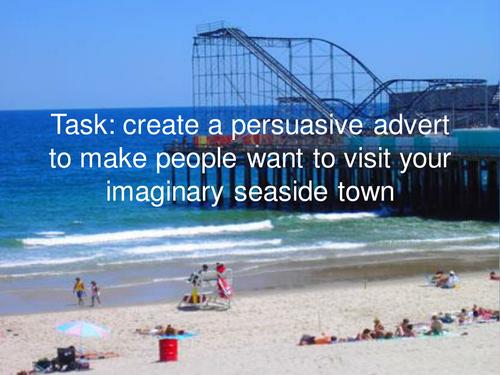 Adverts - Big Writing - Link to Geography (coasts)
