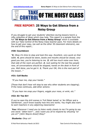 25 ways to get silence from a noisy group