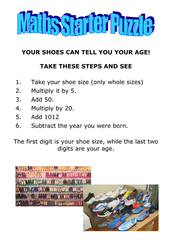 Your Shoes can Tell You Your Age