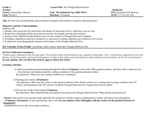 Triangle Shirtwaist Fire Tragedy And Today Teaching Resources