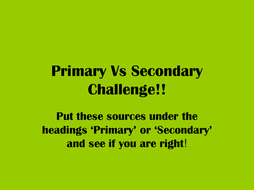 Worksheets Primary Vs Secondary Sources Worksheet defining primary and secondary sources by rachaelcc teaching resources tes