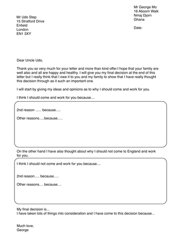 African Migration dilemma lesson