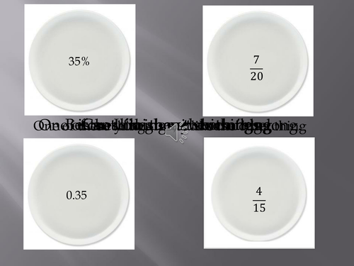 Fractions, Decimals and Percentages Cookie Monster
