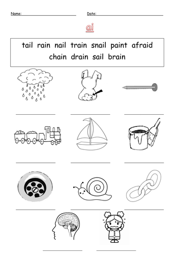 ai digraph labelling worksheet ai by barang | Teaching Resources