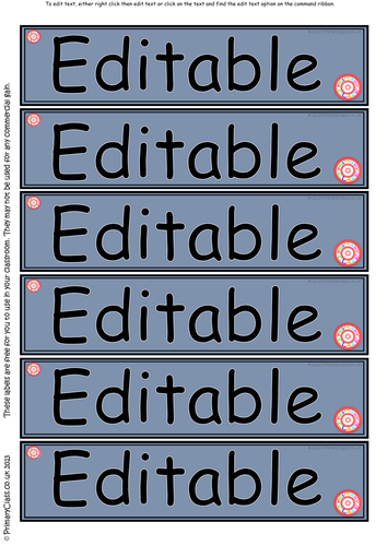 editable tray and drawer labels teaching resources