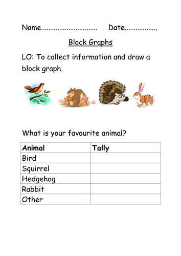 Favourite animal block graph