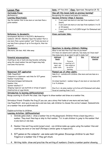 Reception One More And One Less Teaching Resources