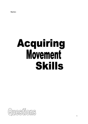 OCR AS Acquiring movement skills