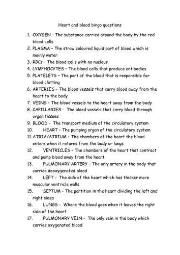 The Blood and Blood Vessels