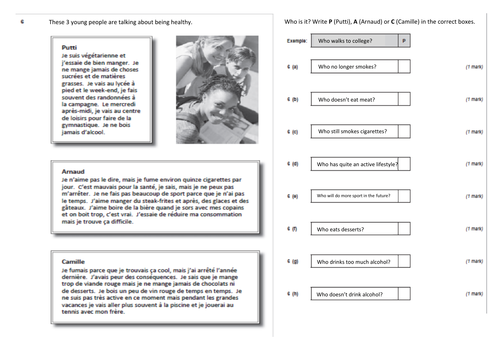 Healthy lifestyle GROUP / PAIR WORK
