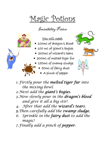 box name worksheet potions measuring lmarkwell29 by capacity Magic for