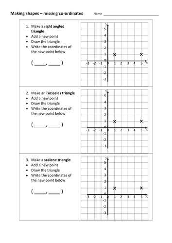 Make 2-D shapes from missing coordinates | Teaching Resources