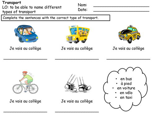 Transportation Matching worksheet  Vocabulary, English vocabulary