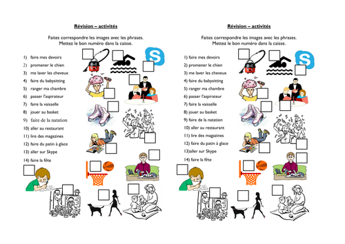 Settling starter - French picture vocab match-up