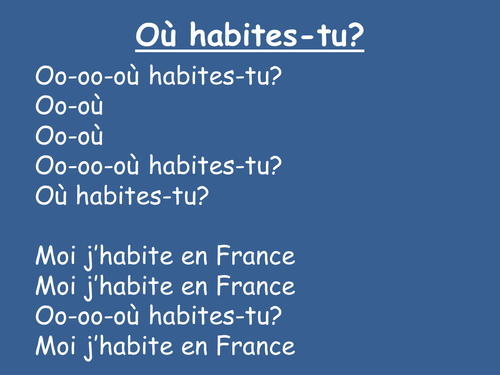 Ou habites-tu? - French Song to Camptown Races