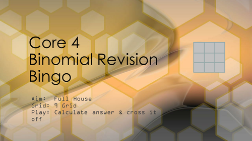 Binomial Expansion Bingo