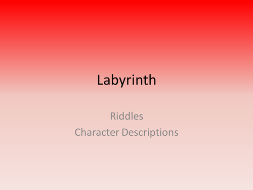 Labyrinth Character Riddles