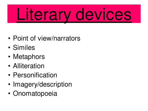 Literary Devices, KS3 creative writing