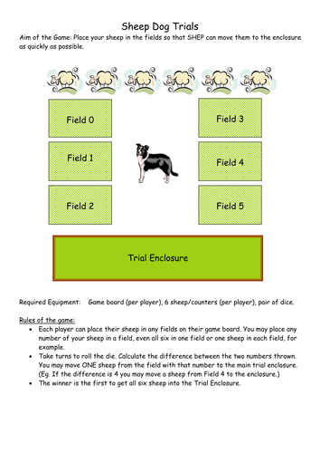 Sample Space Game - Sheep Dog Trials, probability