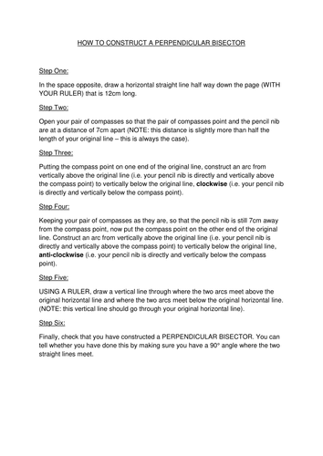 perpendicular and angle bisects