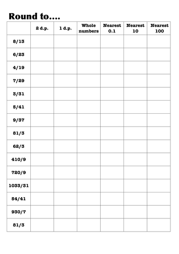 rounding to worksheets by mrlockyer teaching resources tes