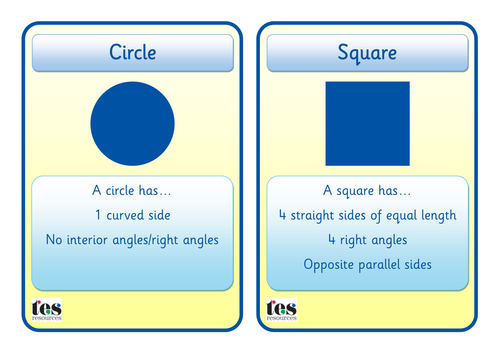 Simple 2D shape properties cards