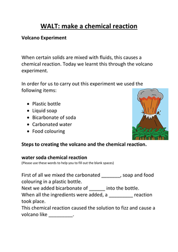 worksheets volcano free kindergarten for Scott1984bmth  by Experiment The  Teaching Volcano