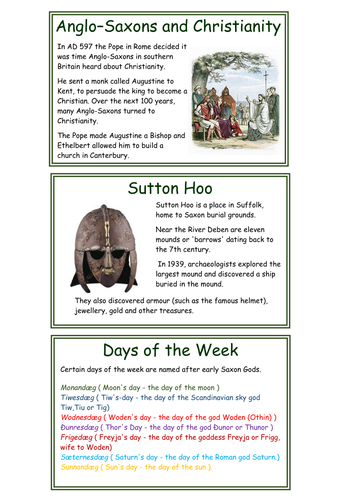 Anglo-Saxon Display Cards | Teaching Resources