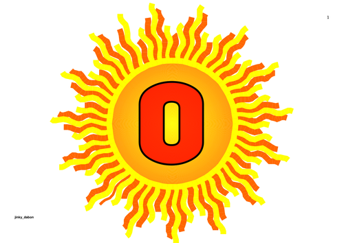 Sun Themed Numbers 0-50