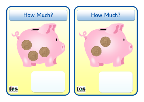 Piggy Bank Money Cards to 10p