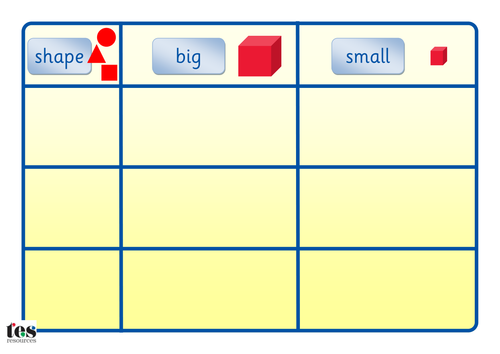 Big and Small 2D Shape: Size Sort TEACCH Activity