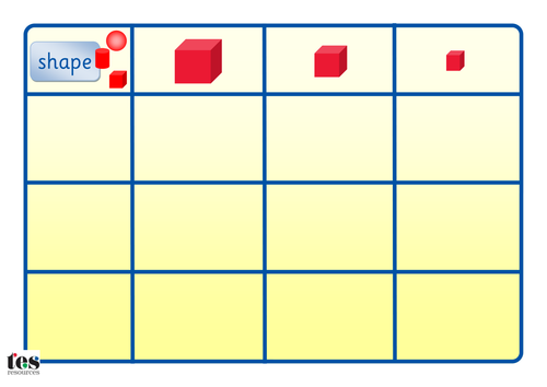 Big and Small 3D Shape: Size Sort TEACCH Activity
