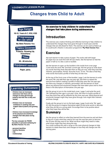 Changes from Child to Adult