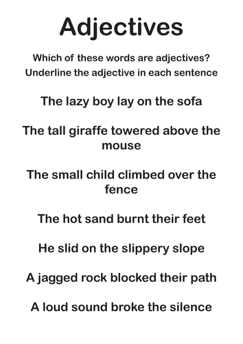 Year 2 worksheets - Adjectives by ahorsecalledarchie - Teaching