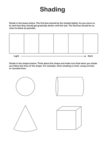 KS3 Art - Shading worksheet by discophile - Teaching