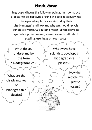 Plastic waste poster task