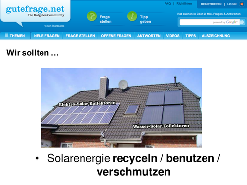 German environment verbs - multi-choice activity