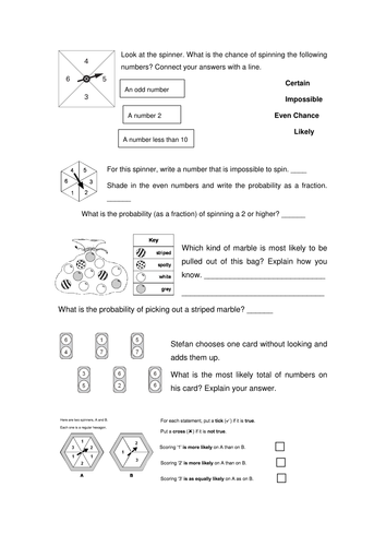 Probability Word Problems | Teaching Resources