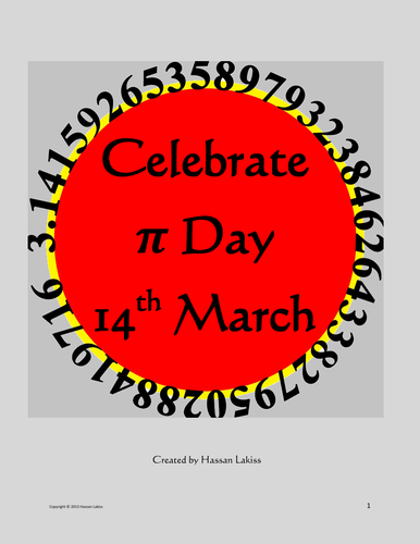 Pi Day 14th March Celebration, Posters, Activities