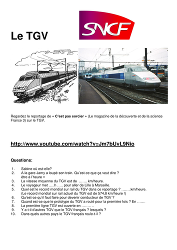 Le TGV listening activity