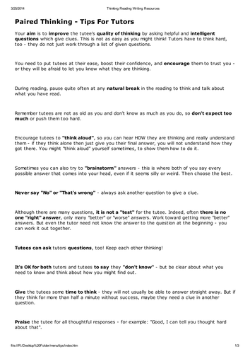 Paired thinking - Structure and tips