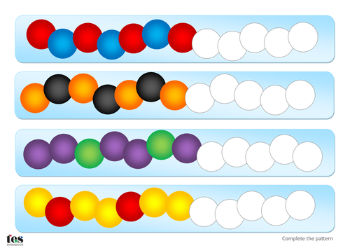 Complete the Bead Pattern - TEACCH Activity