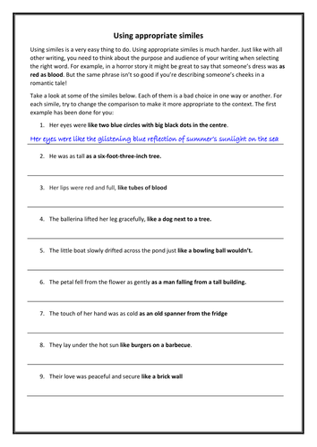 Choosing Appropriate Similes 