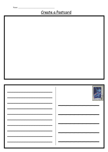 Postcard Template by kategc Teaching Resources