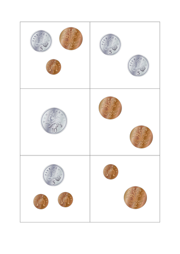 Self-checking coin collection flashcards up to 10p | Teaching Resources