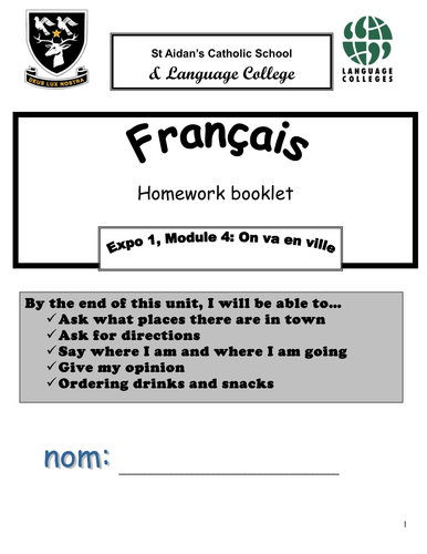 Expo 1 Homework booklet