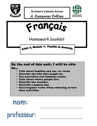 Expo 2 Homework booklets
